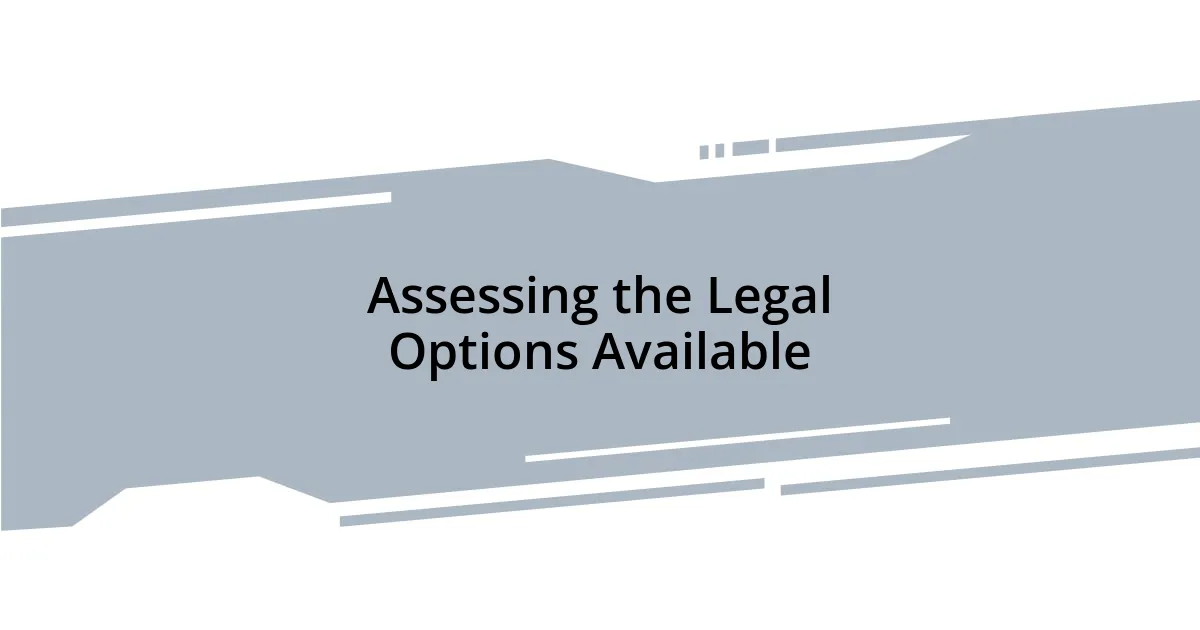 Assessing the Legal Options Available