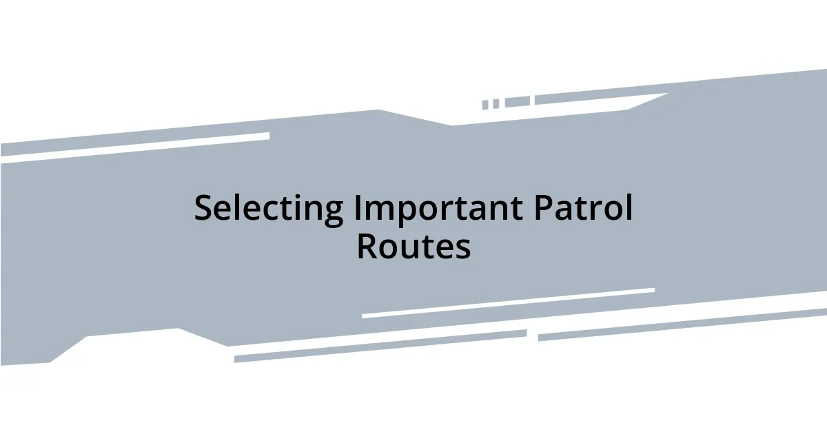 Selecting Important Patrol Routes