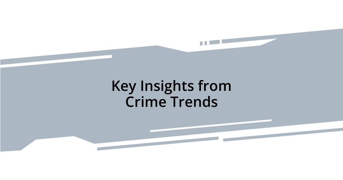 Key Insights from Crime Trends